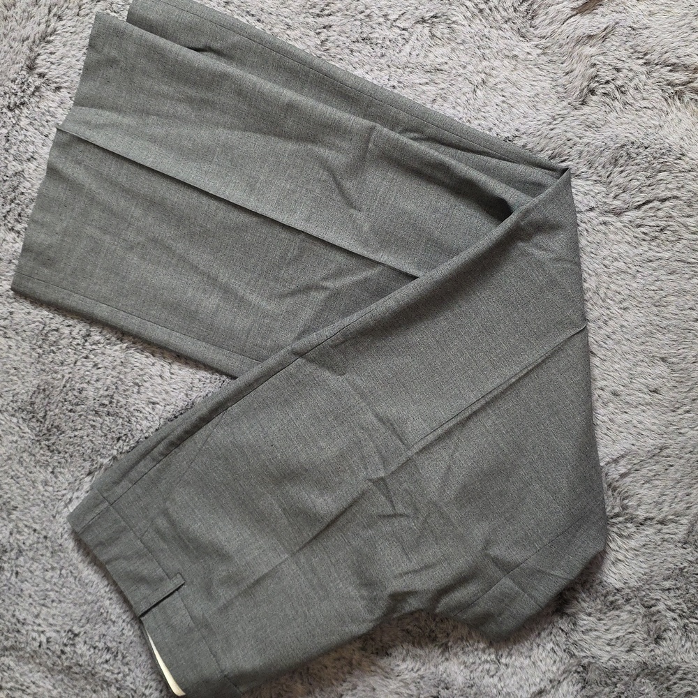 Laundry by Shelli Segal Wool-blend Slim wide-leg Trouser Grey pants size 10